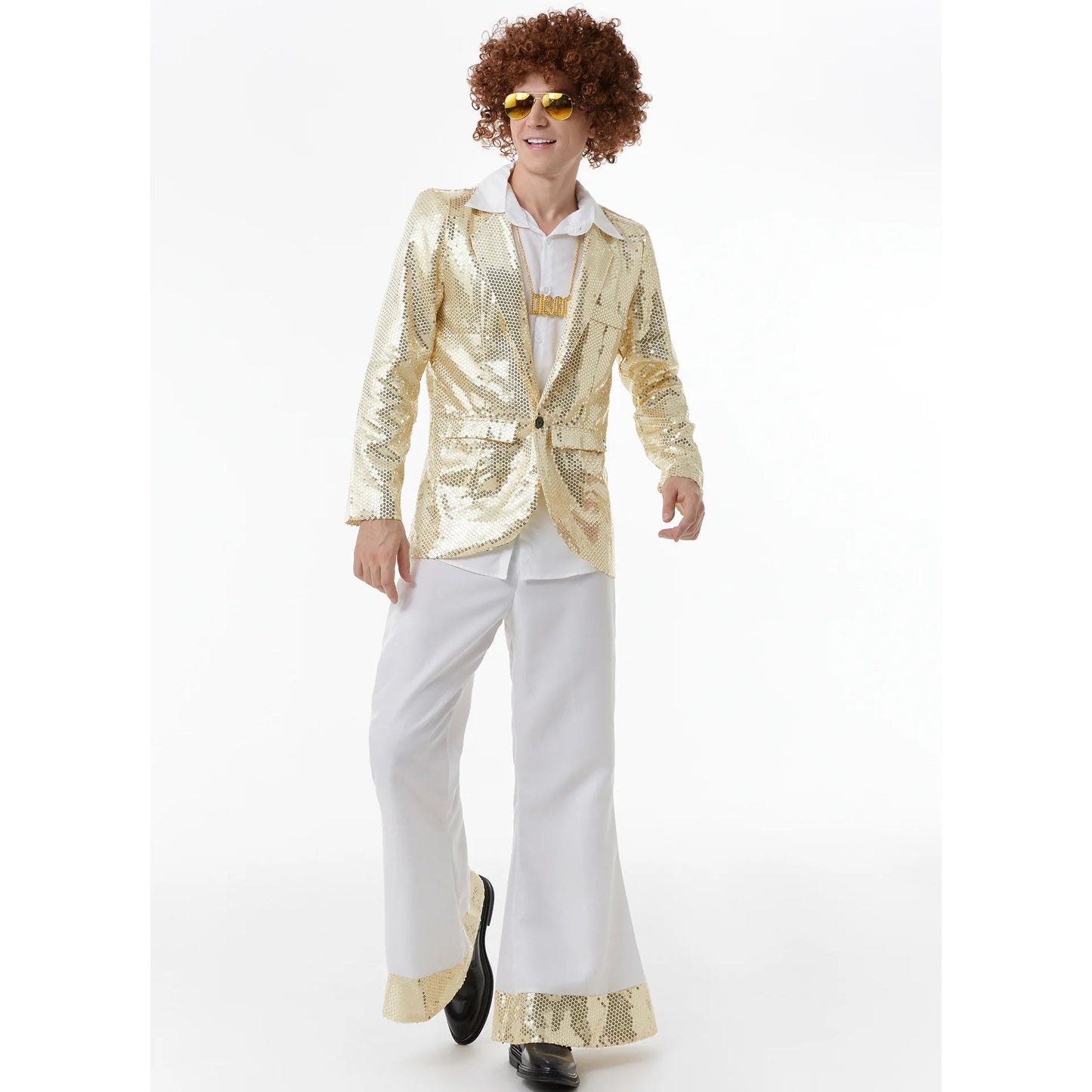 Halloween Costumes for Mens Love Hippie Costume 1960s Stage Performance Coat Shirt Pants Wig Fancy Cosplay Clothing Set Good Vibrations