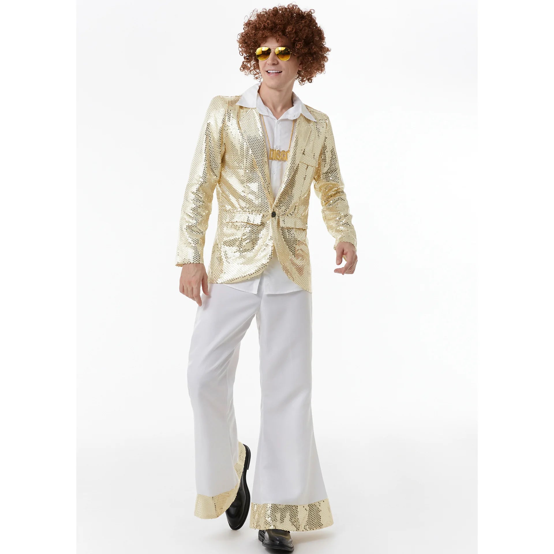 Halloween Costumes for Mens Love Hippie Costume 1960s Stage Performance Coat Shirt Pants Wig Fancy Cosplay Clothing Set Good Vibrations