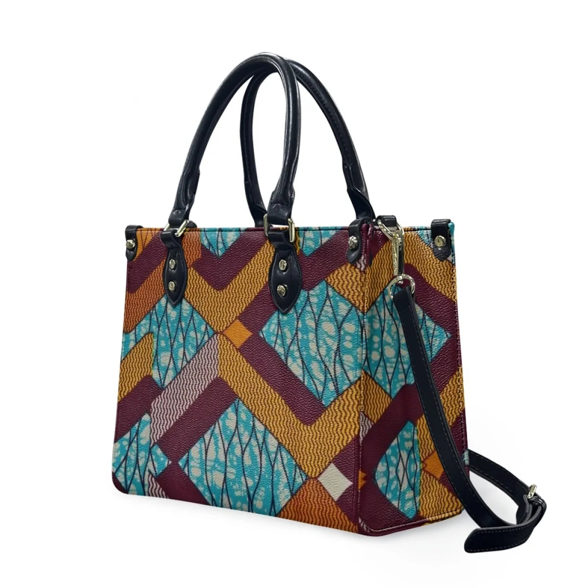 Customized Luxury Leather Women Handbag Hawaii Tribal Polynesian Tattoo Print Pu Leather Purse Shoulder Bag Lightweight Tote Bag Good Vibrations