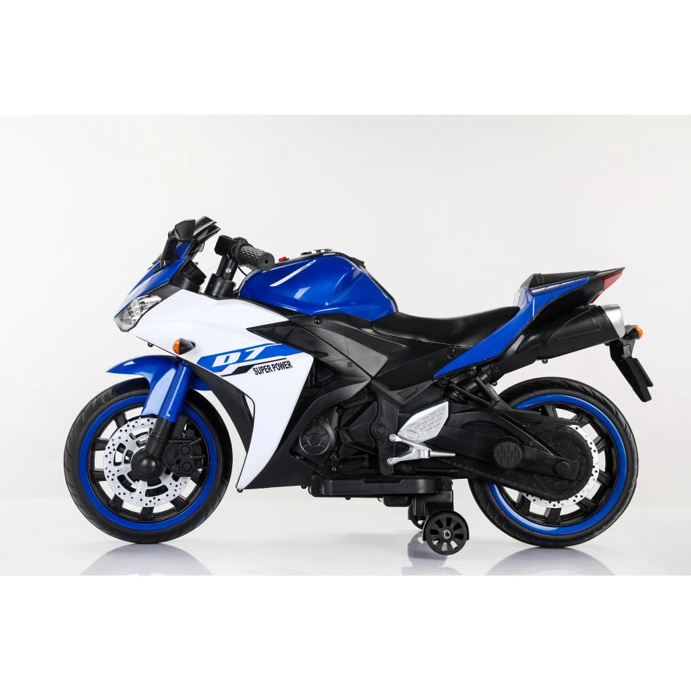 12 V Kids toys motorcycle/Kids electric car for Boys Girls with Training Wheels/manual throttle/ drive by hand/Lighting  wheels Good Vibrations