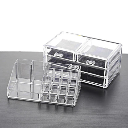 New Arrival Home 4 Drawer Clear Portable Make up Clear Acrylic Box Organizer Wholesale Cosmetic Organizers Good Vibrations
