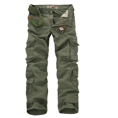 2023 New Men Cargo Pants Mens Loose Army Tactical Pants Multi-pocket Trousers Pantalon Homme Big Size 46 Male Military Overalls Good Vibrations