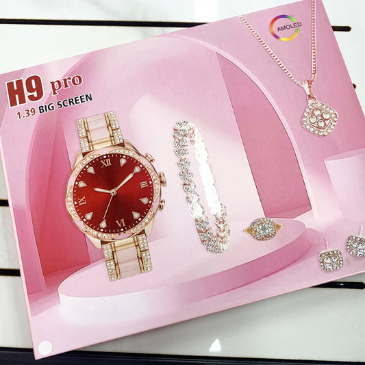 New H9pro Smart Watch 1.39 AMOLED H9 Pro Smart Watch Serie Women Waterproof Wristwatch Female Ladies Smartwatch Fashion Diamond Good Vibrations
