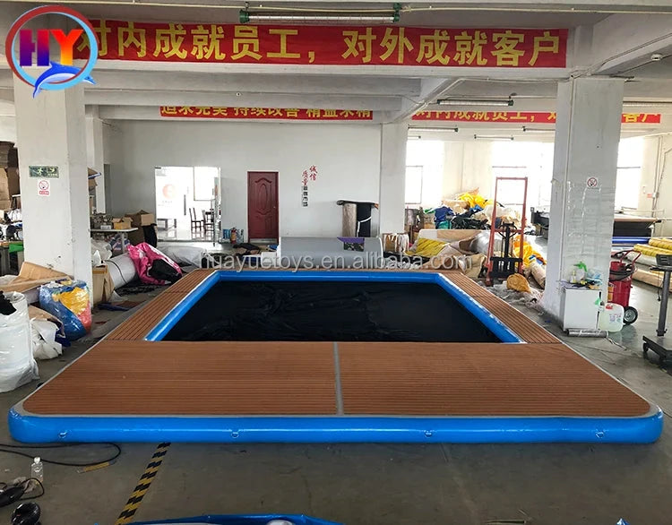 Hot Sales Portable Inflatable Floating Ocean Sea Swimming Pool With Anti Jellyfish Net/ Inflatable Yacht Pool for Sale Good Vibrations