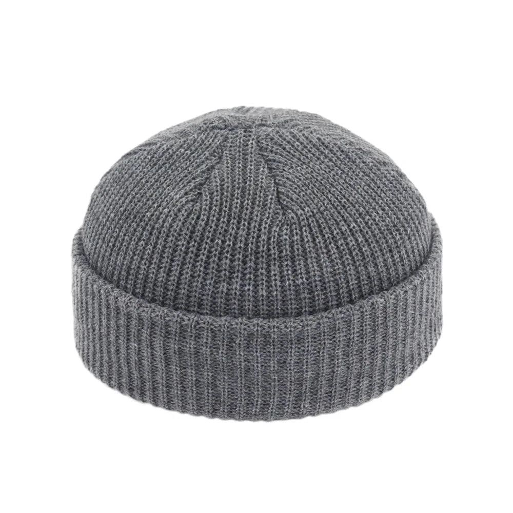 Hip Hop Beanie Knitted Hat Men Skullcap Women Winter Warm Brimless Unisex Baggy Melon Cap Cuff Docker Fisherman Beanies Hats Good Vibrations