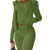 Custom High Waisted Tracksuit Casual Solid 3pc Women Set Jogger Skiny Long Sleeve 3 Piece Suit Fall Clothing for Women Ladies Good Vibrations