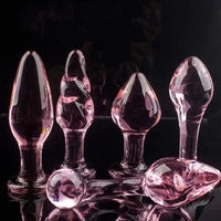 Candiway Exquisite Pink Crystal Glass Anal Plug Adult Masturbation Products Prostate Massager Erotic Toys For Couple (5 Styles) GOOD Vibrations