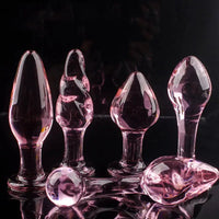 Candiway Exquisite Pink Crystal Glass Anal Plug Adult Masturbation Products Prostate Massager Erotic Toys For Couple (5 Styles) Good Vibrations Adult Super Store