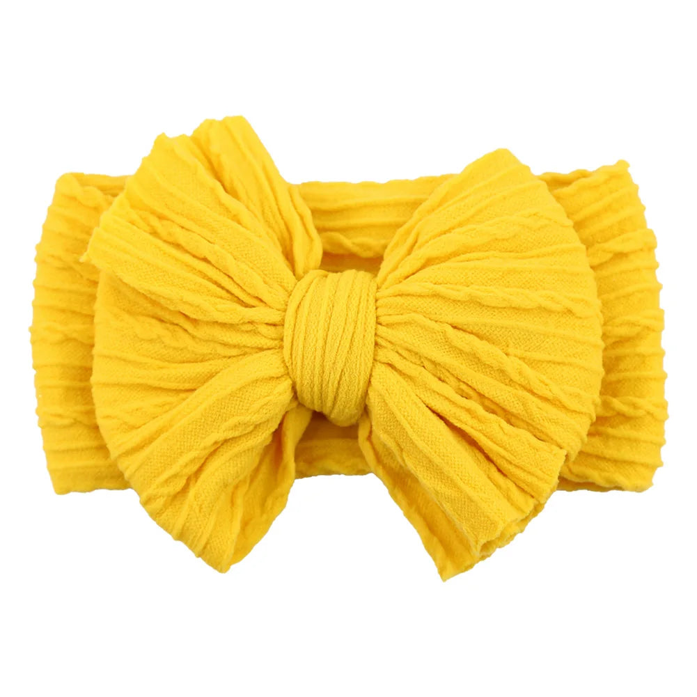 Solid Cable Bow Baby Headband for Child Nylon Layers Headwear Kids Elastic Turban Headwraps Newborn Boys Girls Hair Accessories Good Vibrations