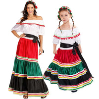 Wholesale Cinco De Mayo Halloween Costume Carnival Girls Dress Spanish Brazil Dance Costume TRAD-003 Good Vibrations