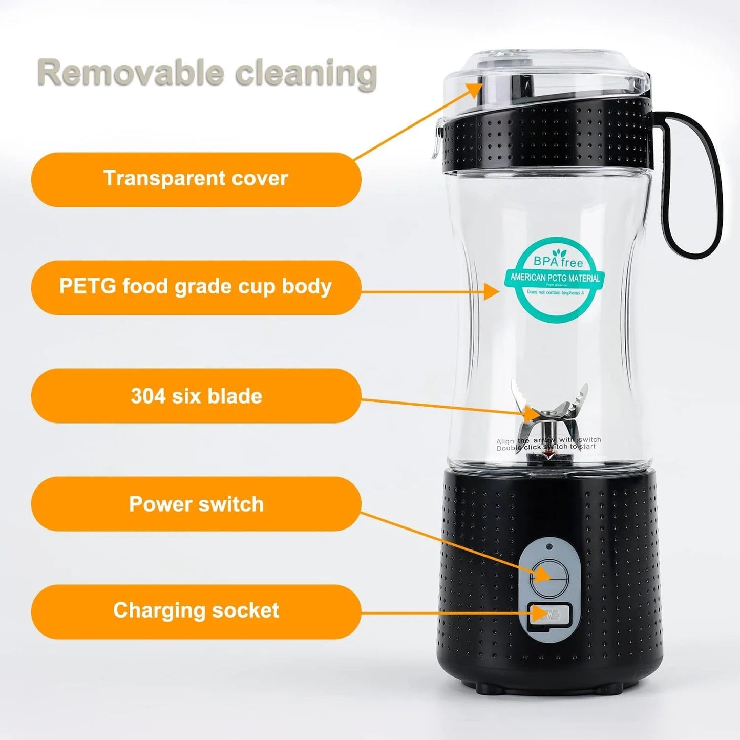 2024 Hot Sale Kitchen Gadgets Battery Operated Juicer Blender Portable Good Vibrations