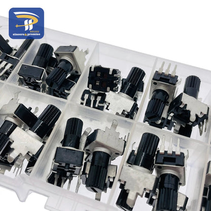 RV09 Kit Vertical 12.5mm Shaft 1K 2K 5K 10K 20K 50K 100K 1M 0932 Adjustable Resistor 9 Type 3Pin Seal Rotary Potentiometer Good Vibrations
