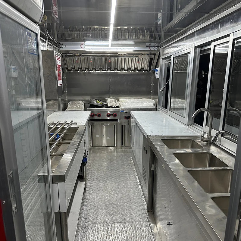 Complete Mobile Food Cart Fully Equipped Kitchen for Snack Catering Towable Food Trailer Good Vibrations