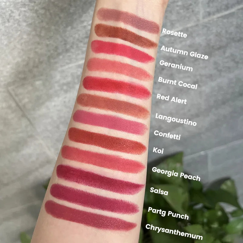 Custom Vegan Cruelty Free High Quality Pigment Velvet Matte Lip Stick Luxury Vegan Makeup Lipstick Private Label Good Vibrations