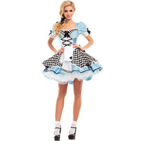 Women Adult Costume Cosplay Dress Fantasy Party Blue Sweet Lolita Maid Halloween Costumes Good Vibrations