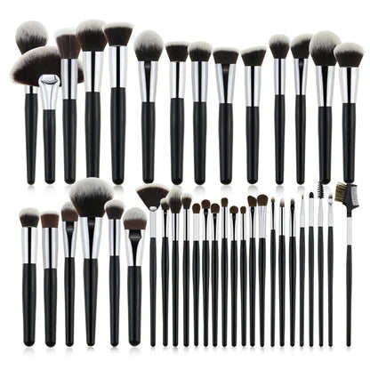 ZNY Professional 5-40 Pcs Black Wholesale Makeup Brushes Set Powder Foundation Highlight Eyebrow Eye Shadow Brushes Makeup Good Vibrations