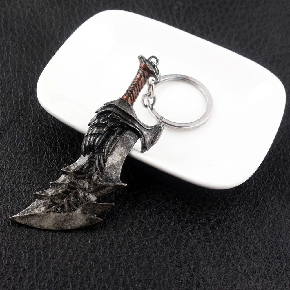 New God of War 4 Kratos Sword Keychain Pendant Keyring Jewelry Men And Women Car key chain Accessories Good Vibrations