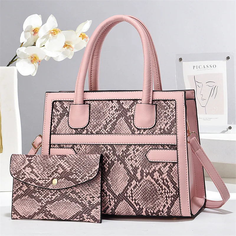2024 Retro Contrasting Print Casual Tote Handbags Women's Zipper Closure Shopping Shoulder Bag Wholesale Good Vibrations