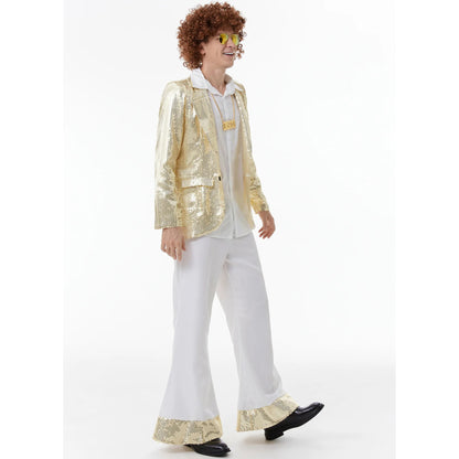 Halloween Costumes for Mens Love Hippie Costume 1960s Stage Performance Coat Shirt Pants Wig Fancy Cosplay Clothing Set Good Vibrations