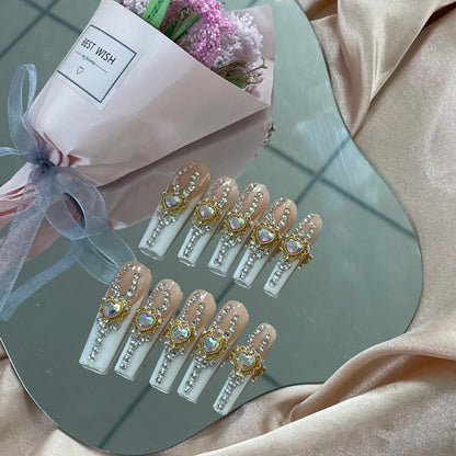 High Quality Multiply Designs 3D Handmade Customize Salon Press on Nails Acrylic Materials Set Good Vibrations