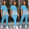 Two Piece Sets Women Outfits Summer Fashion Printed Round Neck Short Sleeved Top & Casual Skinny Shorts Set Streetwear Good Vibrations