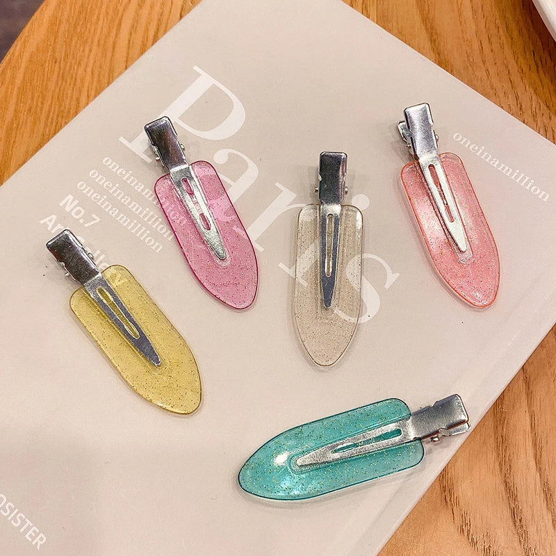 Ladies Girl Salon Make up Bling Glitter Child Sweet Colorful Edge Section Pins Curly Hairpins logo Bend Free No Crease Hair Clip Good Vibrations