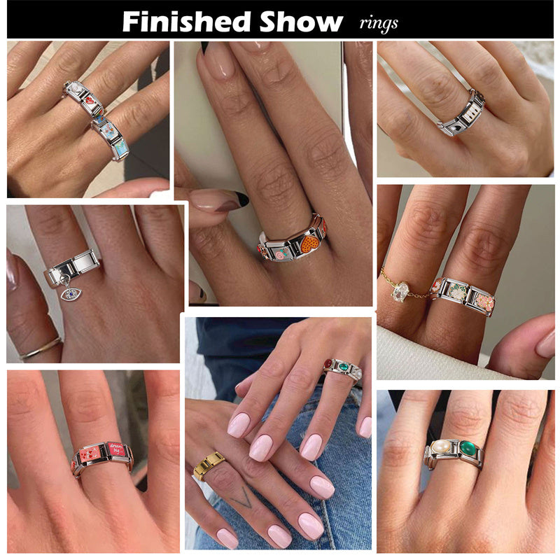 Cute Bow Knot Heart Cherry Sweet Pink Red Italian Charm Links Fit 9mm Bracelet Stainless Steel Women Jewelry DIY Making Gifts Good Vibrations Adult Super Store