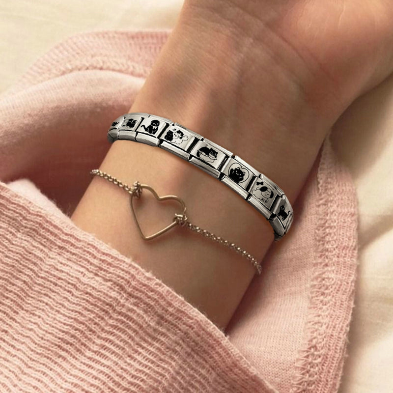 Cute Bow Knot Heart Cherry Sweet Pink Red Italian Charm Links Fit 9mm Bracelet Stainless Steel Women Jewelry DIY Making Gifts Good Vibrations Adult Super Store