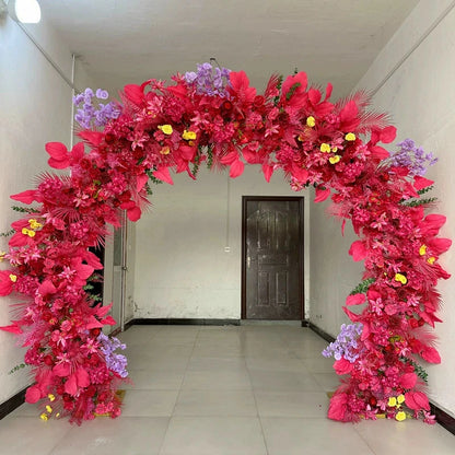 Double-Pole Iron Full Flower Arch Shelf Entrance Door Layout Semicircle Arch Wedding Scene Decoration Background Door Frame Good Vibrations