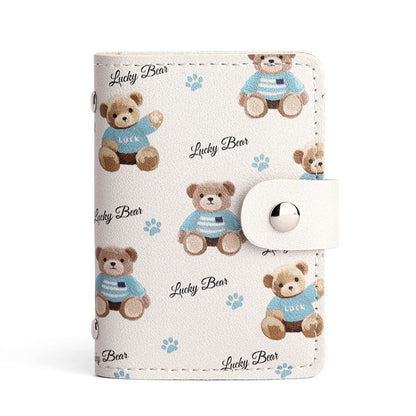 Cute Cartoon Card Bag Women's Buckle Large Capacity Multi-Card Slot Ultra-thin Small Men's Card Clamp Bag Driver's License Card Cover Good Vibrations