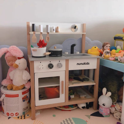 Kids Play House Refrigerator Wooden Children's Early Education Baby Girl Smart Water Wooden Kitchen Toys Suit Good Vibrations