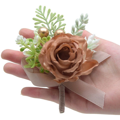 Mori Style Fresh Artificial Rose Groomsman and Bridesmaid Corsage Bridegroom Bride Wedding Wedding and Wedding Celebration Supplies Placket Flower Good Vibrations