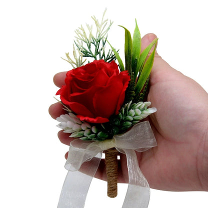 Mori Style Fresh Artificial Rose Groomsman and Bridesmaid Corsage Bridegroom Bride Wedding Wedding and Wedding Celebration Supplies Placket Flower Good Vibrations