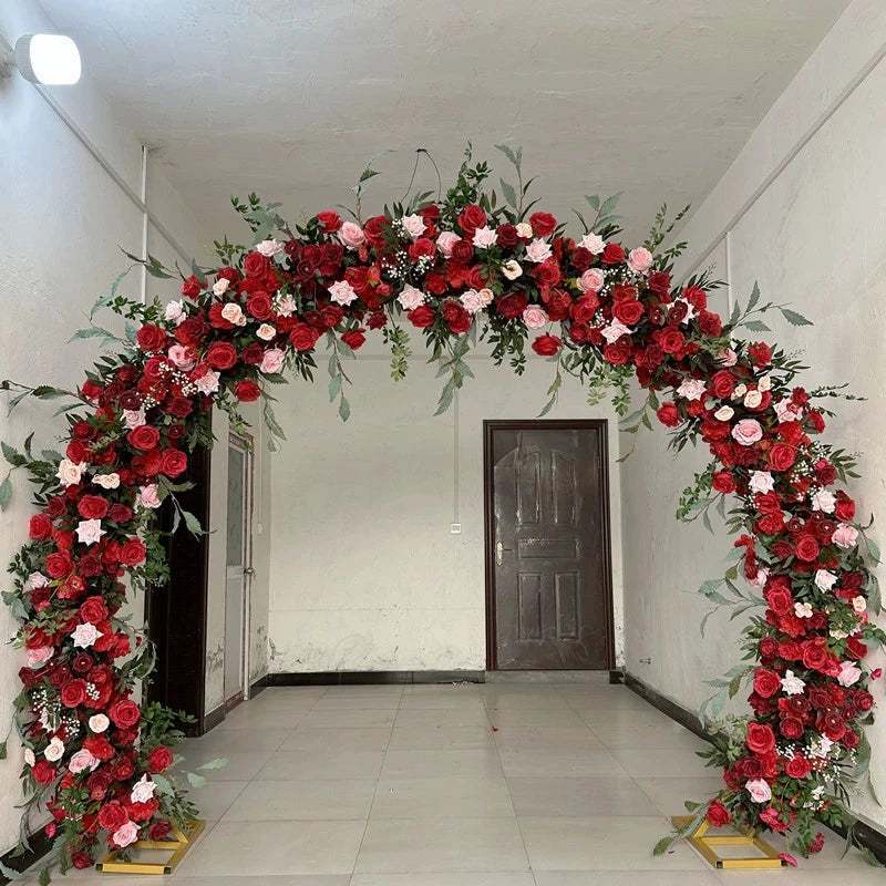 Double-Pole Iron Full Flower Arch Shelf Entrance Door Layout Semicircle Arch Wedding Scene Decoration Background Door Frame Good Vibrations