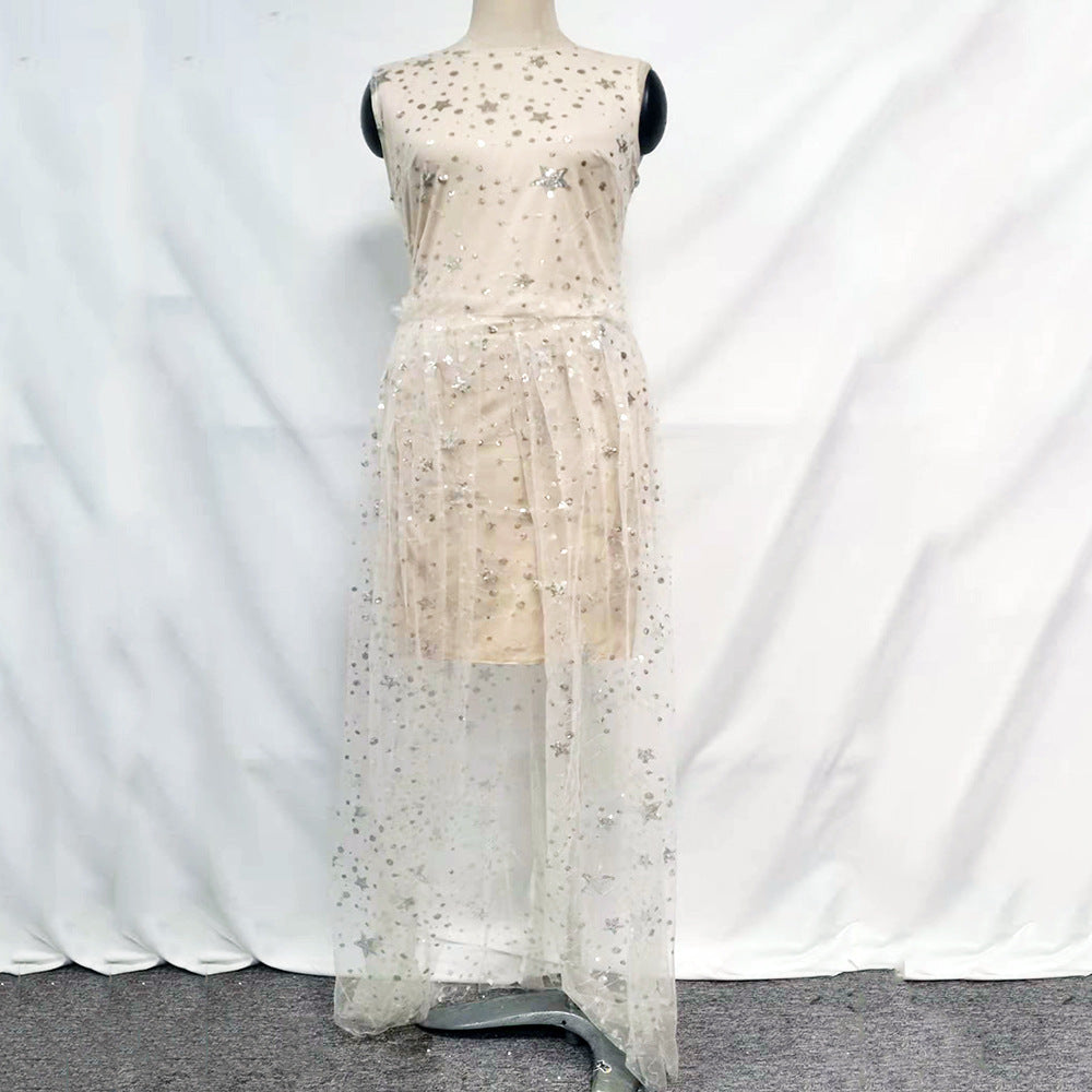 Wedding Party Dress Female Evening Elegant Sexy Deep V Neck Strap Sleeveless Sequined Long Maxi Dresses for Women 2024 Good Vibrations