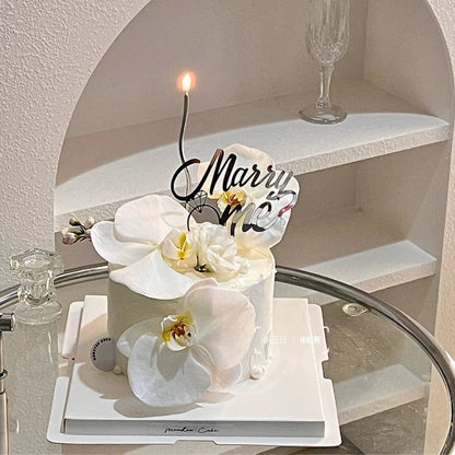 Proposal Cake Decoration Marry Me Inserts Acrylic Marry Me Wedding Marriage Engagement Couple Confession Plug-in Good Vibrations