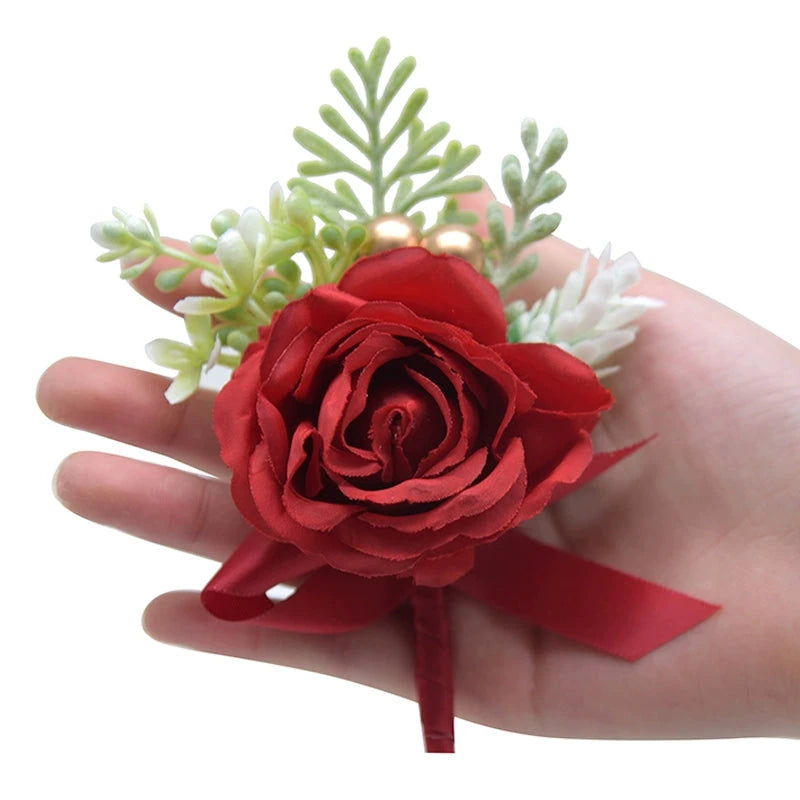 Mori Style Fresh Artificial Rose Groomsman and Bridesmaid Corsage Bridegroom Bride Wedding Wedding and Wedding Celebration Supplies Placket Flower Good Vibrations