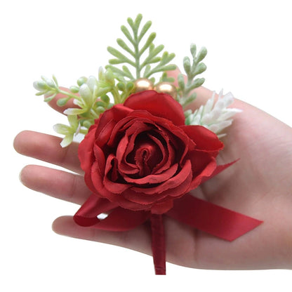 Mori Style Fresh Artificial Rose Groomsman and Bridesmaid Corsage Bridegroom Bride Wedding Wedding and Wedding Celebration Supplies Placket Flower Good Vibrations
