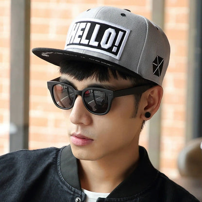 Sun Hat Men's Summer Street Dance Hip-Hop Flat Brim Hat Good Vibrations