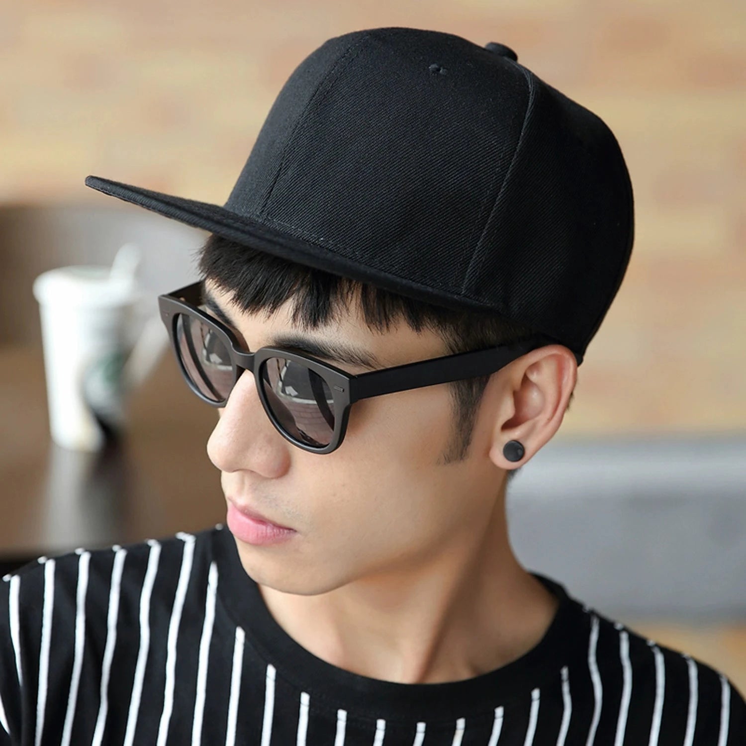 Sun Hat Men's Summer Street Dance Hip-Hop Flat Brim Hat Good Vibrations