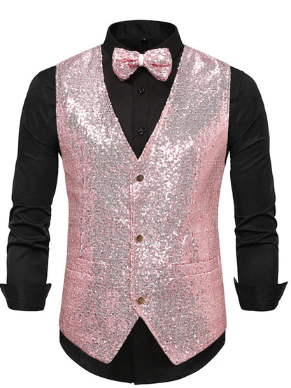 Bow Tie Sequined British Retro Vest Good Vibrations
