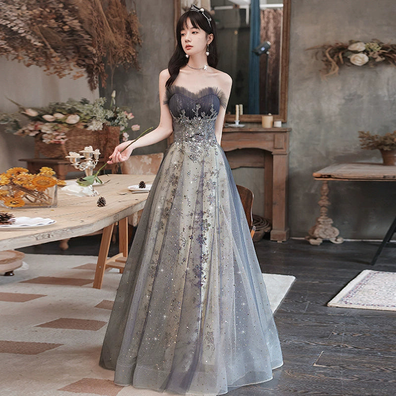 Evening Dress for Women Fall and Winter New Arrival Banquet Temperament Annual Meeting Tube Top Art Exam Fairy Dress Factory Supply Good Vibrations