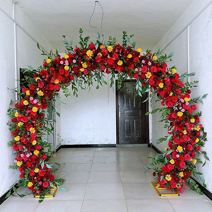 Double-Pole Iron Full Flower Arch Shelf Entrance Door Layout Semicircle Arch Wedding Scene Decoration Background Door Frame Good Vibrations
