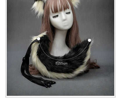 Stuffed Dog Ear Dog Tail Cosplay Accessories Handmade Headband