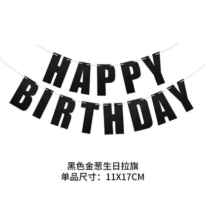 Kids Birthday Party Decoration Dovetail Birthday Pulling Banner Happy Birthday Letter Banner Fishtail Flag Good Vibrations