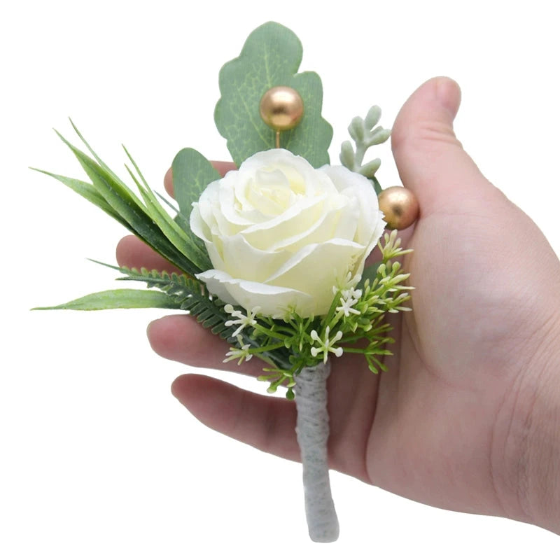 Mori Style Fresh Artificial Rose Groomsman and Bridesmaid Corsage Bridegroom Bride Wedding Wedding and Wedding Celebration Supplies Placket Flower Good Vibrations