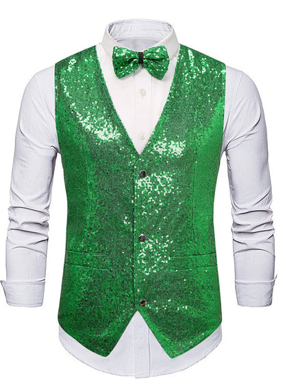 Bow Tie Sequined British Retro Vest Good Vibrations