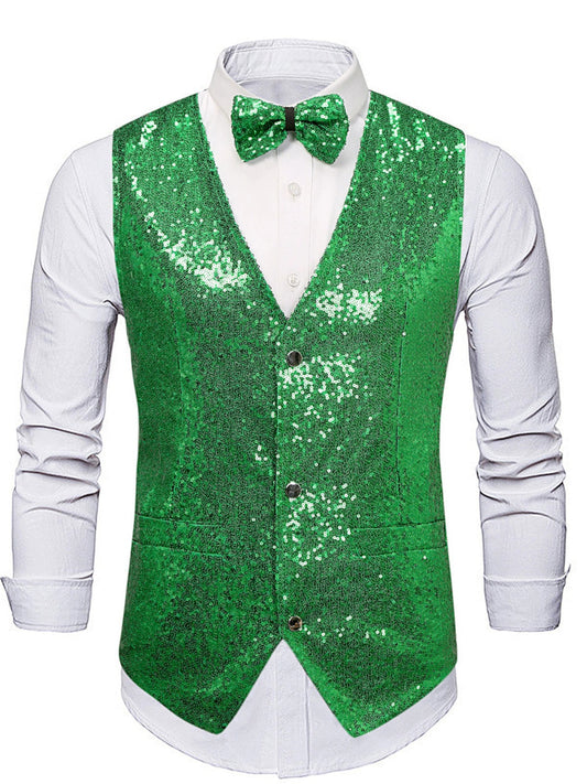 Bow Tie Sequined British Retro Vest Good Vibrations