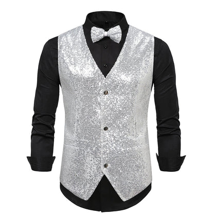 Bow Tie Sequined British Retro Vest Good Vibrations