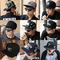 Sun Hat Men's Summer Street Dance Hip-Hop Flat Brim Hat Good Vibrations